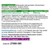 BLÜTENPOLLEN Bienen Pollen 360 Pulver Kapseln Vitamine Vitalstoffe Antioxidantien [Superfood der Natur]