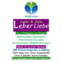 Leber Liebe Top 3 nach Hildegard von Bingen 360 Pulver Kapseln