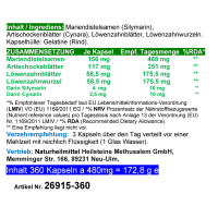 Leber Liebe Top 3 nach Hildegard von Bingen 360 Pulver Kapseln
