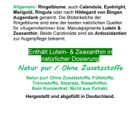 AugenVitamine AugenDank Ringelblume Lutein & Zeaxanthin 120 Kapseln Vital Sehkraft Vitamine für Augen und Makula - OHNE Zusatzstoffe.