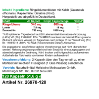 AugenVitamine AugenDank Ringelblume Lutein & Zeaxanthin 120 Kapseln Vital Sehkraft Vitamine für Augen und Makula - OHNE Zusatzstoffe.
