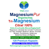 Magnesium Citrat 120 Pulver Kapseln organisches PREMIUM TRI-MAGNESIUMCITRAT. Elementar. OHNE ZUSATZSTOFFE. Schnelle Aufnahme. HOHE BIOVERFÜGBARKEIT. Nie mehr Magnesiummangel ►Dein täglicher Helfer für Muskeln, Nerven, Energie, weniger Müdigkeit.