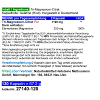 Magnesium Citrat 120 Pulver Kapseln organisches PREMIUM TRI-MAGNESIUMCITRAT. Elementar. OHNE ZUSATZSTOFFE. Schnelle Aufnahme. HOHE BIOVERFÜGBARKEIT. Nie mehr Magnesiummangel ►Dein täglicher Helfer für Muskeln, Nerven, Energie, weniger Müdigkeit.