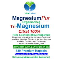 Magnesium Citrat 720 Pulver Kapseln organisches PREMIUM TRI-MAGNESIUMCITRAT. Elementar. OHNE ZUSATZSTOFFE. Schnelle Aufnahme. HOHE BIOVERFÜGBARKEIT. Nie mehr Magnesiummangel ►Dein täglicher Helfer für Muskeln, Nerven, Energie, weniger Müdigkeit.
