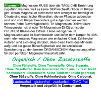 Magnesium Citrat 720 Pulver Kapseln organisches PREMIUM TRI-MAGNESIUMCITRAT. Elementar. OHNE ZUSATZSTOFFE. Schnelle Aufnahme. HOHE BIOVERFÜGBARKEIT. Nie mehr Magnesiummangel ►Dein täglicher Helfer für Muskeln, Nerven, Energie, weniger Müdigkeit.