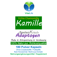 Echte Kamille Chamomilla 720 Pulver Kapseln kamillenblüten Natur pur