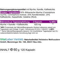 Myrrhe + Kamille + Kaffeekohle 120 Carbo Königs-Kapseln [OHNE Zusatzstoffe]