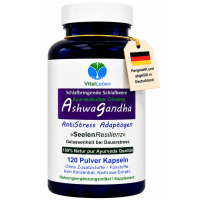 Ashwagandha Naturwurzel Withania somnifera 120 Pulver Kapseln. AYURVEDA-ADAPTOGEN. Natur pur. OHNE Zusatzstoffe.