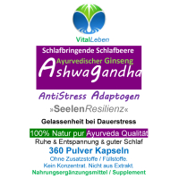 ASHWAGANDHA 360 Kapseln Resilienz-Adaptogen ►AYURVEDA Kraftquelle für Körper & Geist ►OHNE Zusatzstoffe!