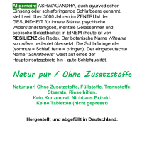 ASHWAGANDHA 360 Kapseln Resilienz-Adaptogen ►AYURVEDA Kraftquelle für Körper & Geist ►OHNE Zusatzstoffe!