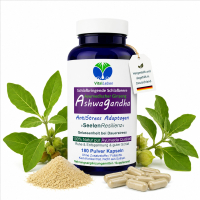 Ashwagandha Naturwurzel Withania somnifera 180 Pulver Kapseln. AYURVEDA-ADAPTOGEN. Natur pur. OHNE Zusatzstoffe.