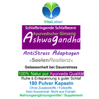 ASHWAGANDHA 180 Kapseln Resilienz-Adaptogen AYURVEDA Kraftquelle für Körper & Geist ►OHNE Zusatzstoffe!