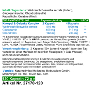 Weihrauch Knorpel & Gelenke Komplex + Glucosamin & Chondroitin 120 Pulver Kapseln