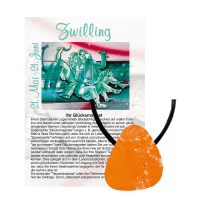 Orangencalcit Glücksmagnet Anhänger gebohrt Zwillinge