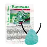 Amazonit Glücksmagnet Anhänger gebohrt Wassermann