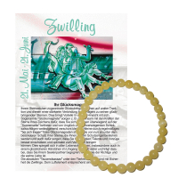 Gelbe Jade 6mm Sternzeichen Kugelarmband Zwillinge