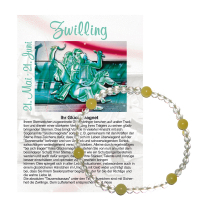 Bergkristall + gelbe Jade Glücks Armband Zwillinge