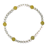 Bergkristall + gelbe Jade Glücks Armband Zwillinge