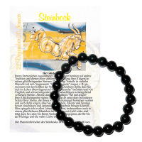 Onyx 8mm Sternzeichen Kugelarmband Steinbock