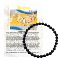 Onyx 6mm Sternzeichen Kugelarmband Steinbock