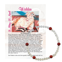 Bergkristall + roter Jaspis Glücks Armband Widder