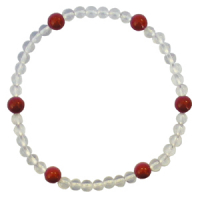 Bergkristall + roter Jaspis Glücks Armband Widder