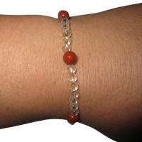 Bergkristall + roter Jaspis Glücks Armband Widder