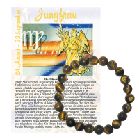 Tigerauge 8mm Sternzeichen Kugelarmband Jungfrau