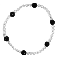 Bergkristall + Onyx Glücks Armband Steinbock