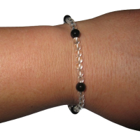 Bergkristall + Onyx Glücks Armband Steinbock