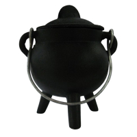 Räuchergefäß Smudge Bowl Hexenkessel Zauberkessel ca. 500g (7x10cm) für jedes Räucherwerk 4-TLG Räucherset + ZUBEHÖR + Stoffbeutel