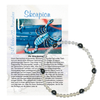 Bergkristall + Hämatit Glücks Armband Skorpion