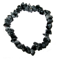 Schneeflockenobsidian Monatsstein Splitter Armband Waage