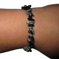 Schneeflockenobsidian Monatsstein Splitter Armband Waage