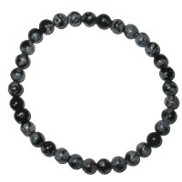 Schneeflockenobsidian 6mm Sternzeichen Kugelarmband Waage