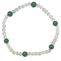 Bergkristall + Aventurin grün Glücks Armband Krebs