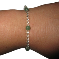 Bergkristall + Aventurin grün Glücks Armband Krebs