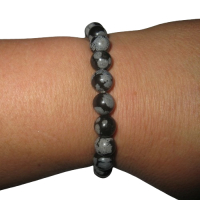 Schneeflockenobsidian 8mm Kugelarmband Edelsteinarmband