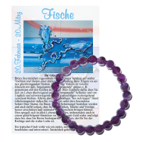 Amethyst Sternzeichen Kugelarmband 8mm Fische