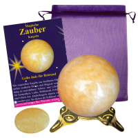 Gelbe Jade Zauberkugel 4cm mit Zauberstein magisch