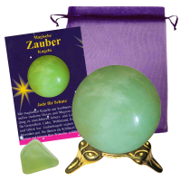 Grüne Jade Zauberkugel 5cm mit Zauberstein magisch