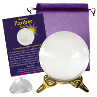 Kristallglas Zauberkugel 6cm mit Zauberstein magisch