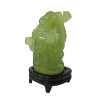 Jade Buddha Feng-Shui Glücksbringer ca. 3,5x5,5cm auf Rosenholzsockel