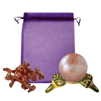 Kupfer Set mit ca. 3-4cm Cluster + 3cm Kugel