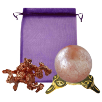 Kupfer Set mit ca. 4-6cm Cluster + 4cm Kugel