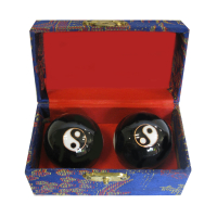 Qui Gong Kugel Paar Yin & Yang schwarz ca. 3,7 cm