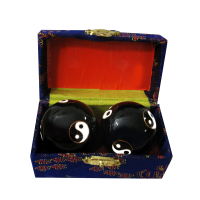 Qui Gong Kugel Paar Yin & Yang schwarz ca. 4,1 cm