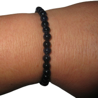 Goldfluss blau 6mm Kugelarmband elastisch