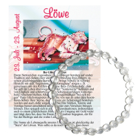 Bergkristall 6mm Sternzeichen Kugelarmband Löwe