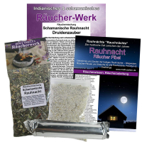 Schamanische Rauhnacht 6-tlg Rauhnächte Set mit Räucherwerk zum räuchern mit Räuchermischung, Rauhnachtfibel & Räucherzubehör.